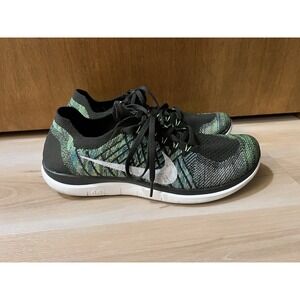Nike Free 4.0 Flyknit Women's Size 11 Running Shoes Black Sail Voltage